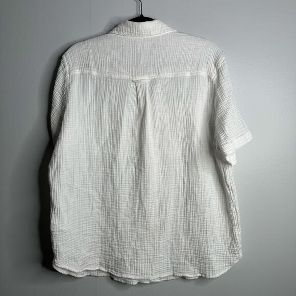 Jag 100% cotton textured short sleeve button up shirt size L - Picture 6 of 6